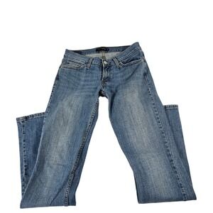 Levis 524 Too Superlow Jeans Womens 7 Long Medium Wash Blue Bootcut Denim